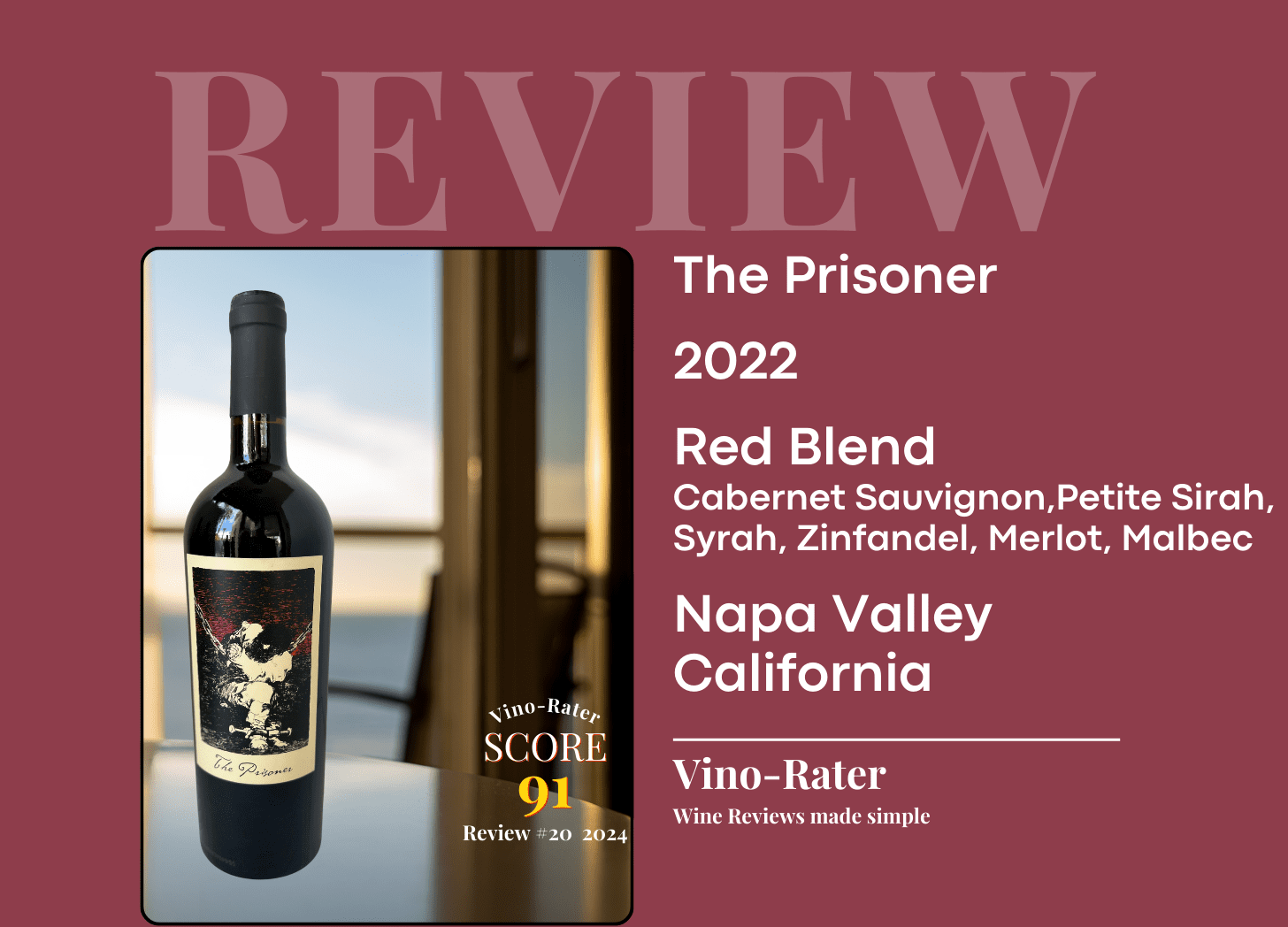 Prisoner 2022 Red Blend – Vino-Rater